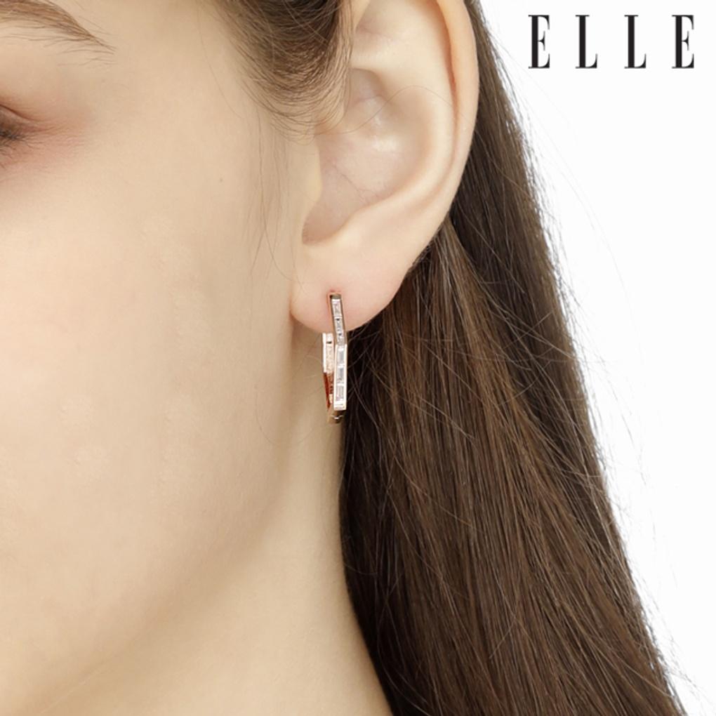 14K Basic One-Touch Hexagon Earrings (Gold Pin) ELGPEE284