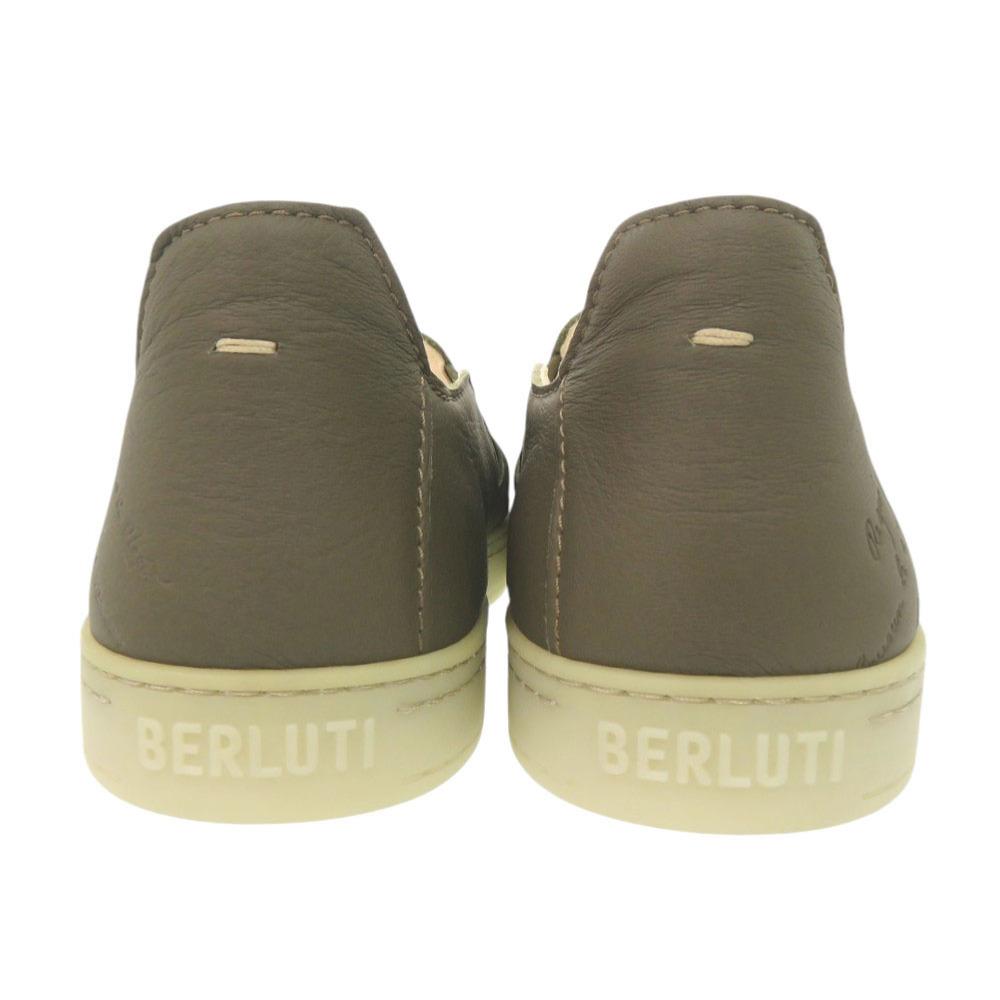 Used AUTHENTIC BERLUTI Slip-on Eden Calligraphy khaki Leather