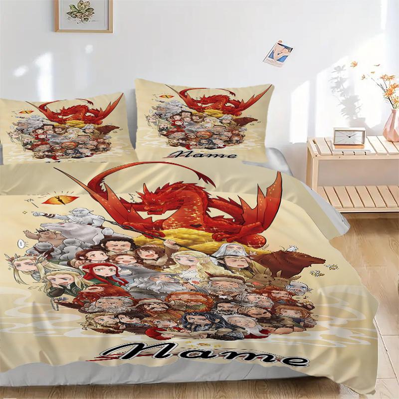 Custom Textile Golden Bedding 3 Piece Set HD Print Duvet Cover Pillowcases for Teens Adult Bedroom Decoration