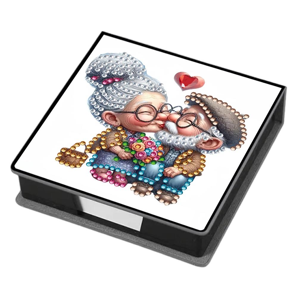 Leather 5D Diamond Painting Kit Note Box with 160 Sheets DIY Diamond Art Note Box for Home Office School Supplies