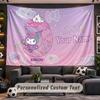 Kuromi Personalized Tapestry Support Custom Name, Wall Art Home Decoration
