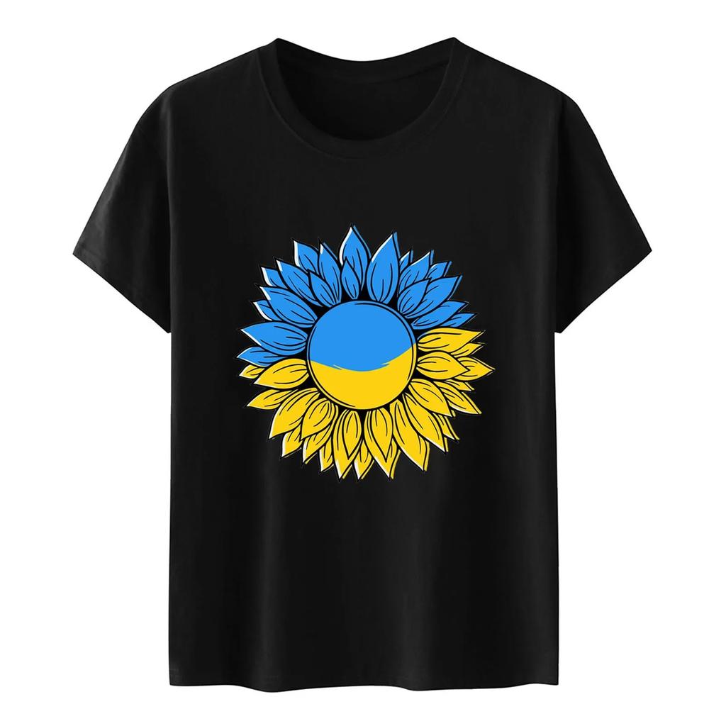 Ukraine Flag Printed Fashion Womens Tshirts Short Sleeve Funny Tops Tees Graphic Unisex T Shirts Women Men Clothing