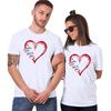 Liebesherz-Druck Paar T-Shirt Kurzarm O-Ausschnitt Locker Liebhaber-T-Shirt Damen Herren T-Shirt Tops Kleidung Camisetas Mujer
