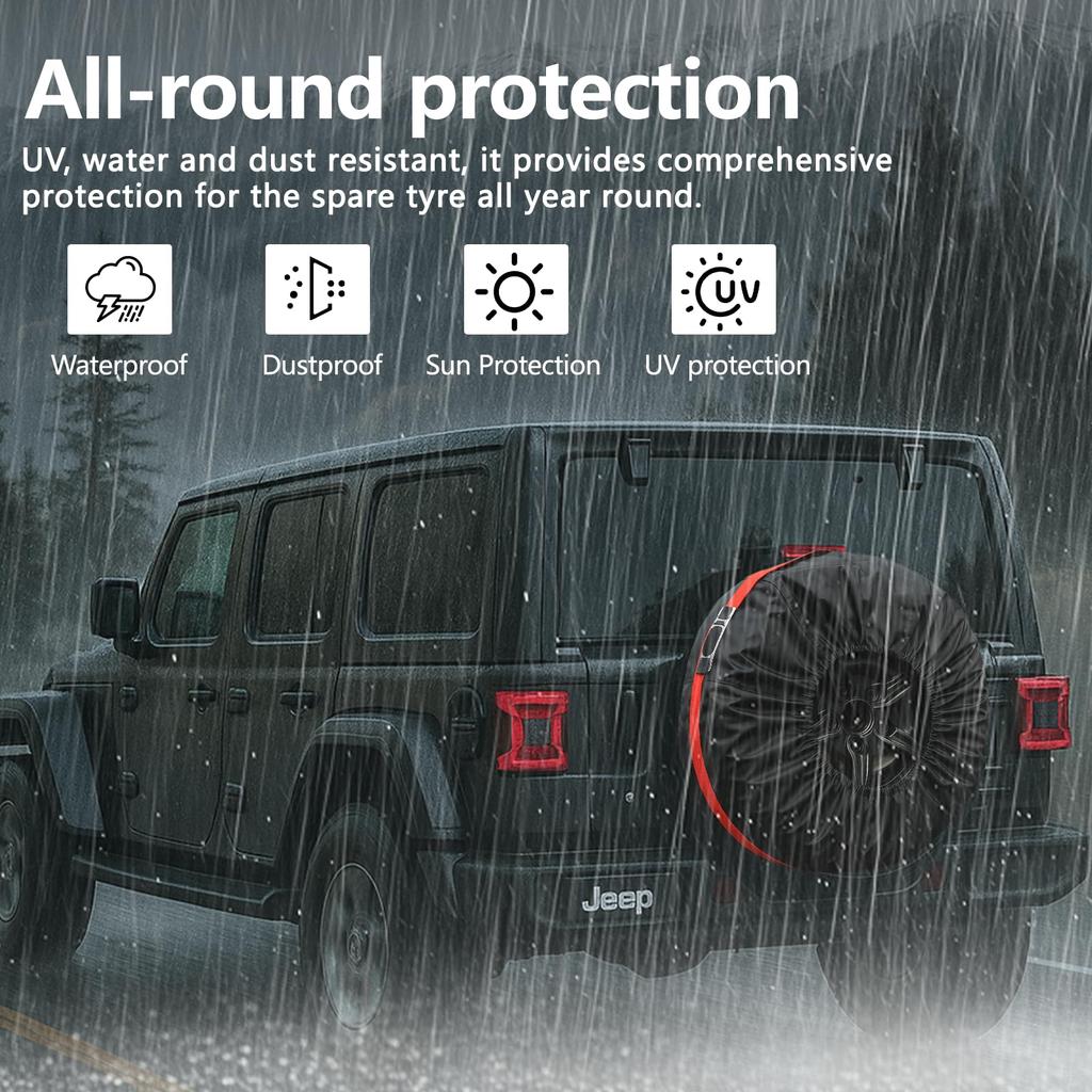 4-pieces Car Tire Covers Waterproof, Dustproof, and Dirt-Resistant Spare Tire Covers for 13-18 Inch / 19-21 Inch Tires