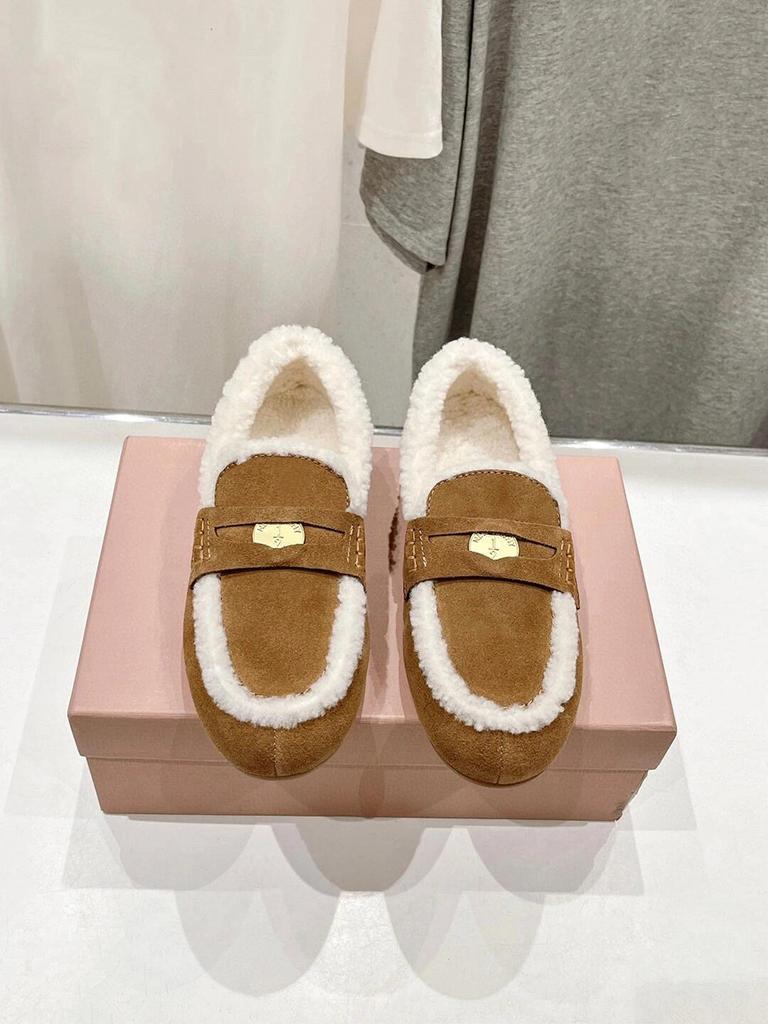 Fleece Lazy One Pedal Doudou Shoes Women's Flat Bottom 2025 Autumn and Winter New Single Shoes Sports and Leisure Shoes
