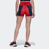 Adidas X Marimekko Collaboration Run Icons Bike Shorts Color Blocked Fitted Cycling Shorts Women shorts Crimson HH7321
