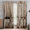 2 Panel Wooden Door Printed Curtains for Bedroom Living Room Floor-to-ceiling Window Kitchen Blinds Custom Cortinas Grommet Top