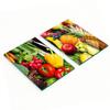 Tempered Glass Kitchen Boards with Graphics of Vegetables and Fruits 2x40x52 Cm