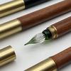 Tinte einfüllen Glasfüllfederhalter Holzgriff Tauchfeder für Studenten Gebrauch Glas-Tauchfeder Unterschrift