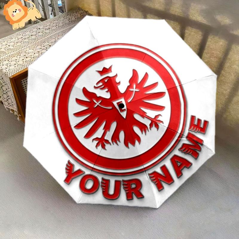 1 PC Automatic Folding Umbrella - Eintracht Frankfurt Custom Name Pattern, Portable & Foldable Design with 8 Ribs, Christmas Birthday Gifts
