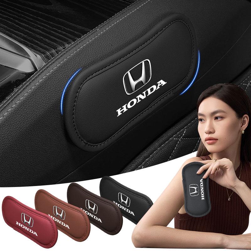 1Pcs Leather Car Pillow Car Knee Pad Elastic Memory Foam Leg Pad For Honda Fit Mugen Insight Type S R VTEC Modulo Vezel RR SiPilot Fit XRV CRV HRV Dio