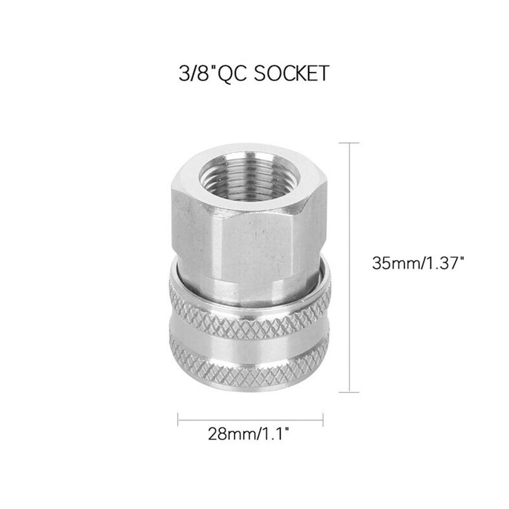Stainless Steel Pressure Washer Adapter Set G3/8 Inch Female Connect Plug And