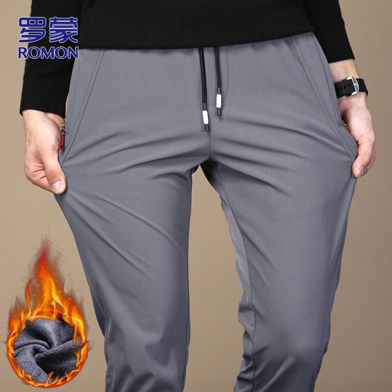 

ROMON Men s Winter Warm Straight-Leg Casual Pants 33