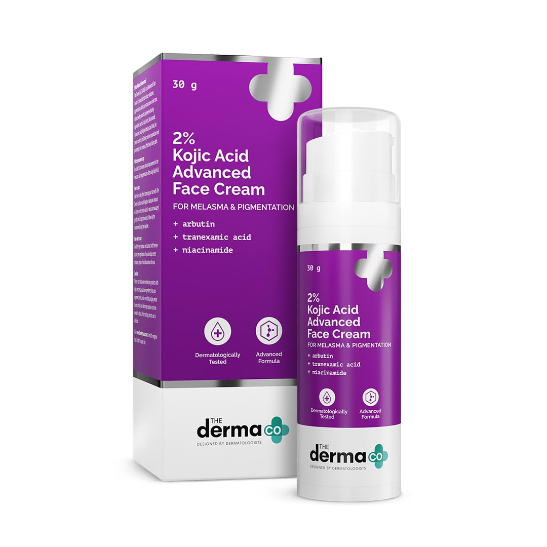 Крем для лица The Derma Co 2% койевой кислоты Advanced 30 г с ниацинамидом и арбутином для выравнивания тона кожи