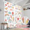 2pcs 2D Flat Printing Party Curtains Daily Affirmations Birds Flower Polyester Fabric Without Electricity Seasonal Party &