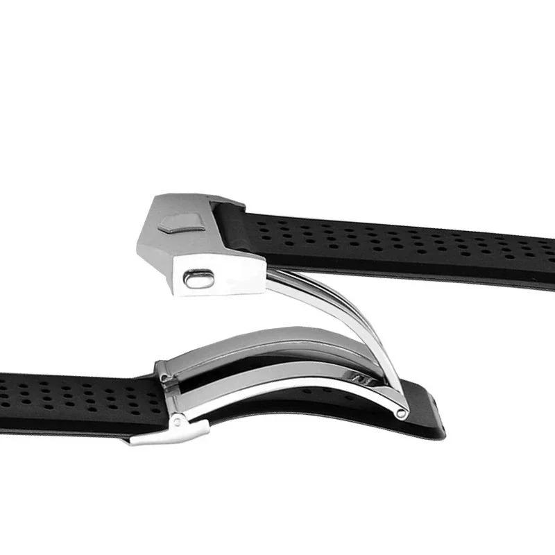 Miękki silikonowy pasek do zegarka dla TAG HEUER GRAND CARRERA AQUARACER Opaska Męskie Paski do zegarków Gumowy pasek do zegarka 22 mm 24 mm