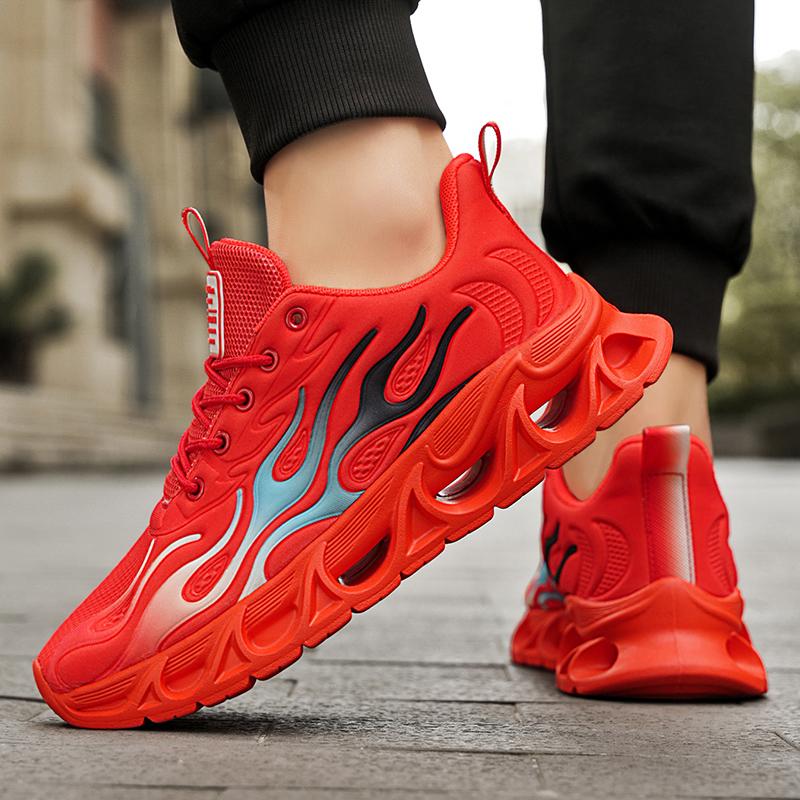Men'S Plus Size Shock-Absorbing Casual Sports Shoes Four Season Breathable Soft Sole Outdoor Running Shoe Light Student Sneakers