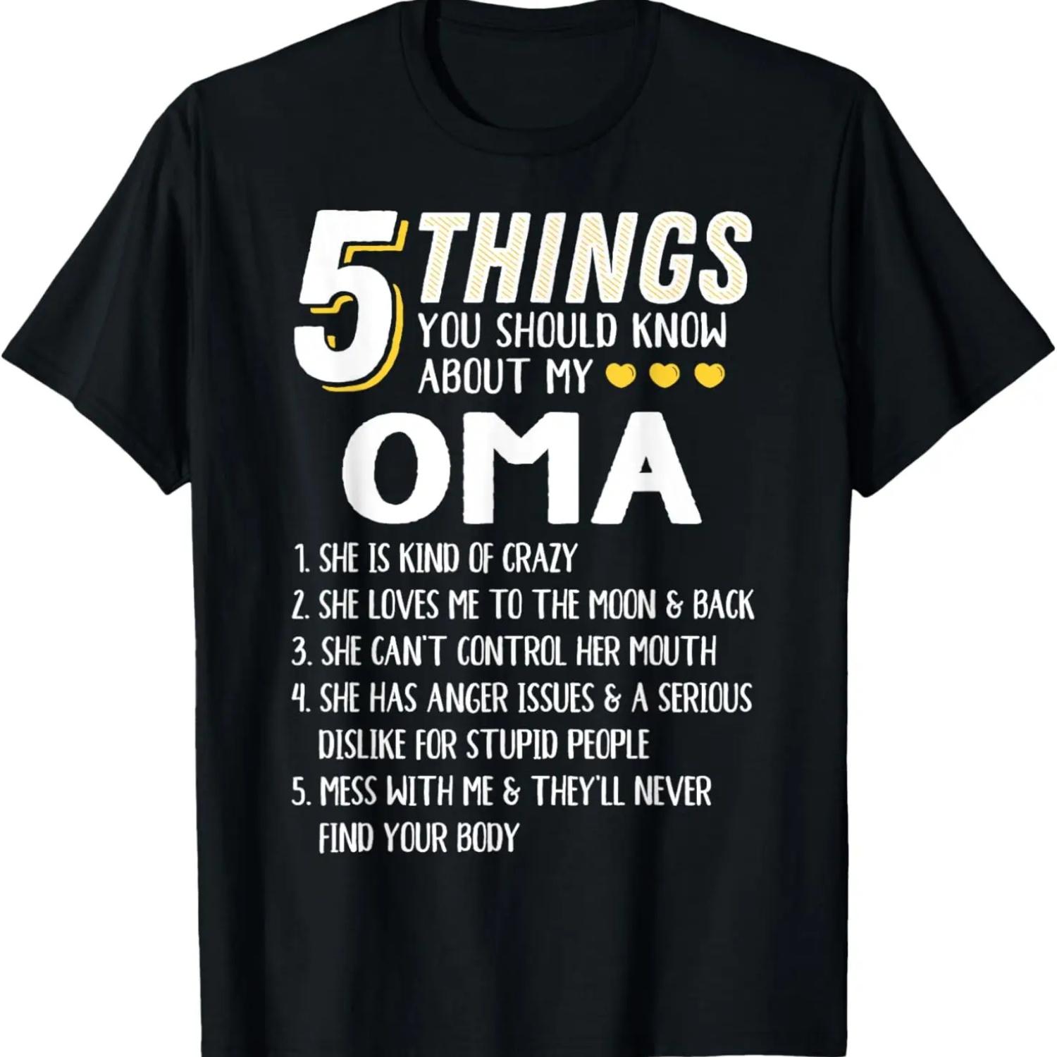 

Funny 5 Things Grandma Oma Gift Idea T-Shirt S чёрный