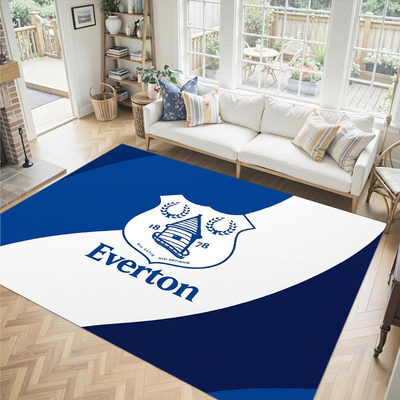 Everton Football Design Crystal Velvet Carpet Cozy Non?Slip Printed Rug For Bedroom Living Room Entrance