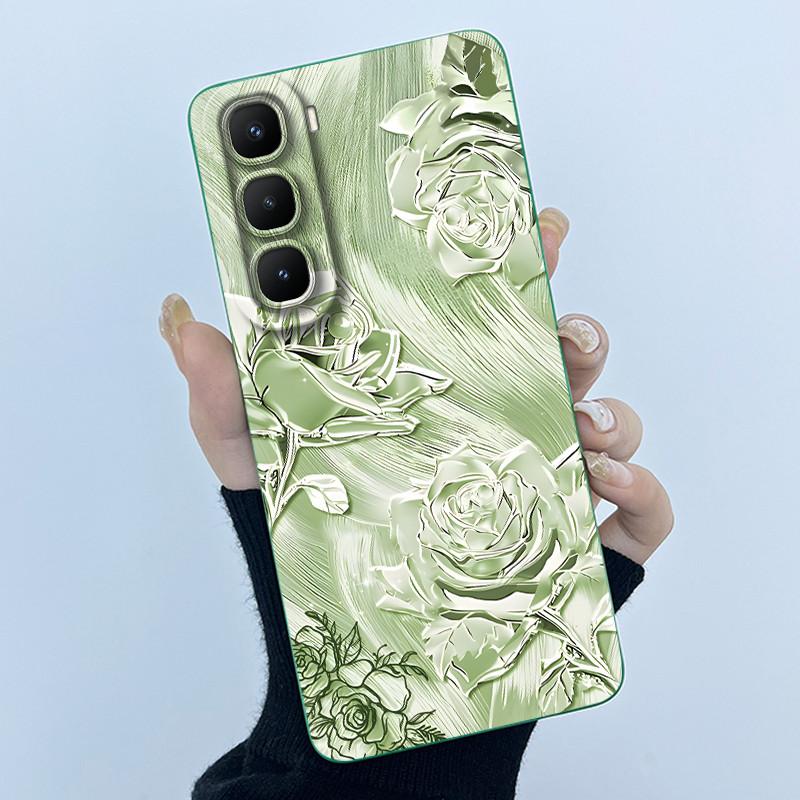 For Infinix Hot 60 Pro Plus Case Fashion Simplicity Flower Liquid Silicone Camera Protection Cover For Infinix Hot 60 Pro+ Capa Infinix Hot 60 Pro