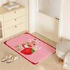 Cartoon S Strawberry Shortcake Floor Mat Eco  Flannel Doormat Non Slip Odorless Indoor Floor Rug Soft Short Plush Home Mat