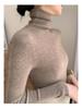 Damski sweter ze 100% wełny z wysokim dekoltem, dopasowany krój - Rozciągliwy kaszmirowy pulower na jesień/zimę