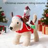 Dog Christmas Costume Snowman Horse Riding Theme Easy On and Off Design Festival Dressingup Outfit For Small Medium Dog
