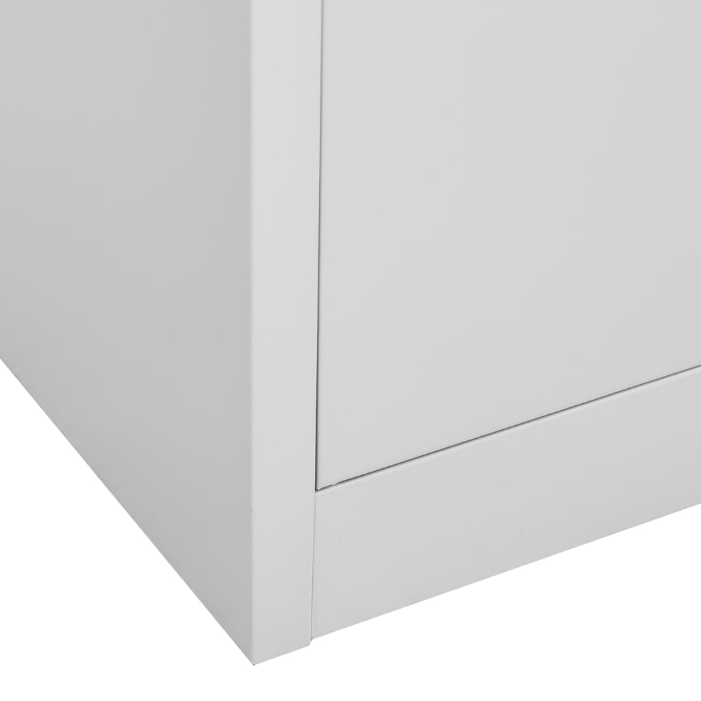 Vidaxl Szafki Zamykane, 2 Szt., Jasnoszare, 90X45X92,5 Cm, Stalowe