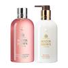 Molton Brown Rhabarber Rose Bade- & Duschgel & Wüstenrose Körperlotion Set