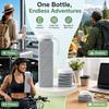 Bouteille d'eau pliable en silicone 620 ml Étanche Bouchon à paille rabattable avec dragonne de transport Bouteille pliable portable pour voyage randonnée cyclisme