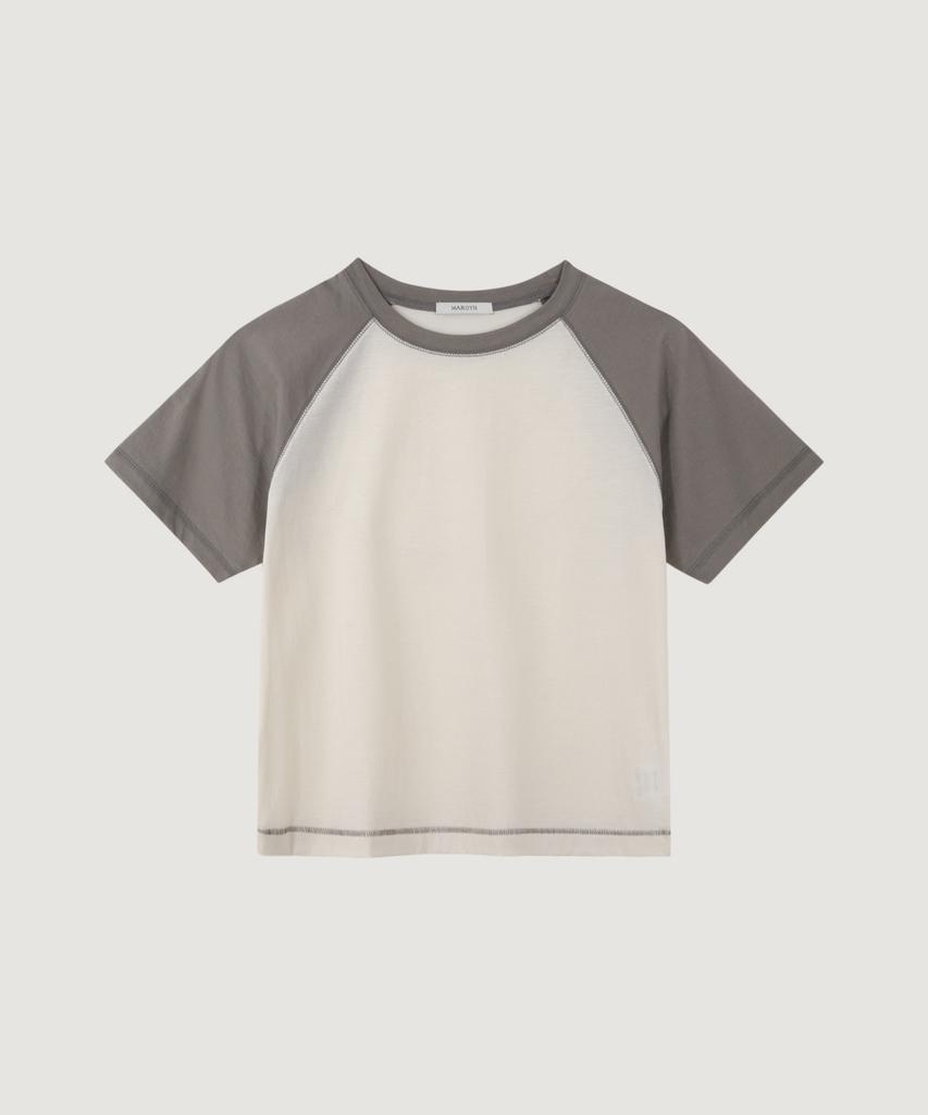 MAROYH Mix Crop T-Shirt (Gray)