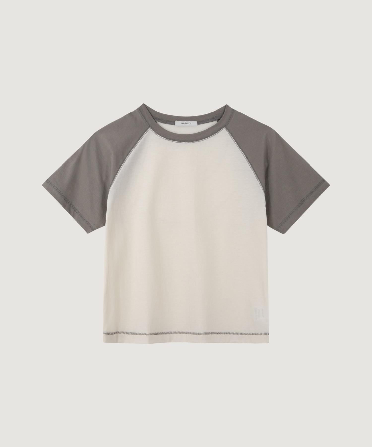 Maroi Mix Crop T-Shirt (Gray)
