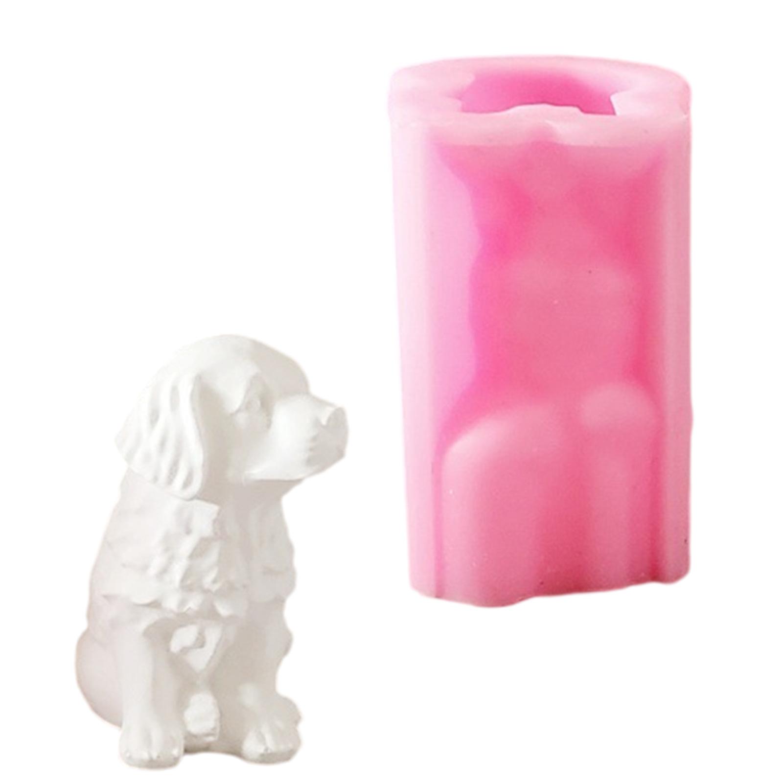 Handcrafted Pet Dog Figurine Mold Silicone Animal Candle Mould Plaster Mold for Handmade Lovers Home Decorations 1