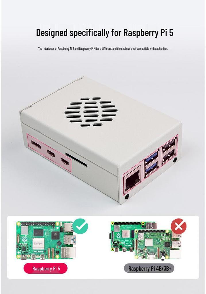 Raspberry Pi 5 Metal Case with Cooling Fan & PWM Speed Control