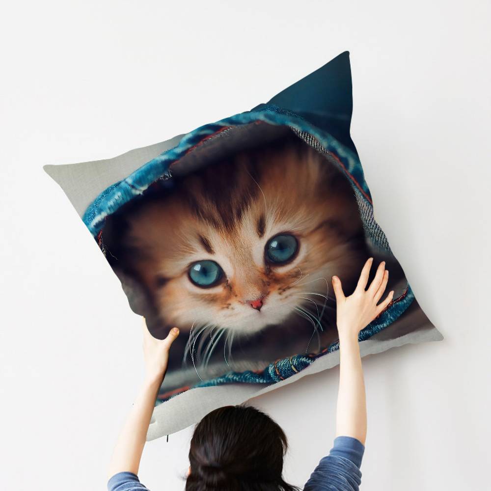Cat Cute Kitten Stitch Lucky Dragon pillow cover sofa cushion cover home room decoration children gift