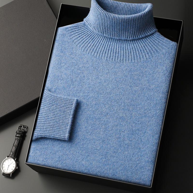 Cashmere 2025 Men's High Neck Solid Color Pullover Sweater - Autumn/Winter Collection