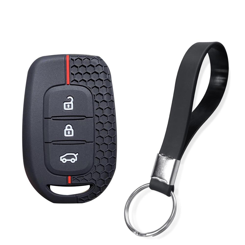 Silicone Car Key Fob Case For Renault Sandero Kwid Traffic Symbol Dacia Logan Lodgy Dokker Duster Trafic Clio4 Master3 Keychain