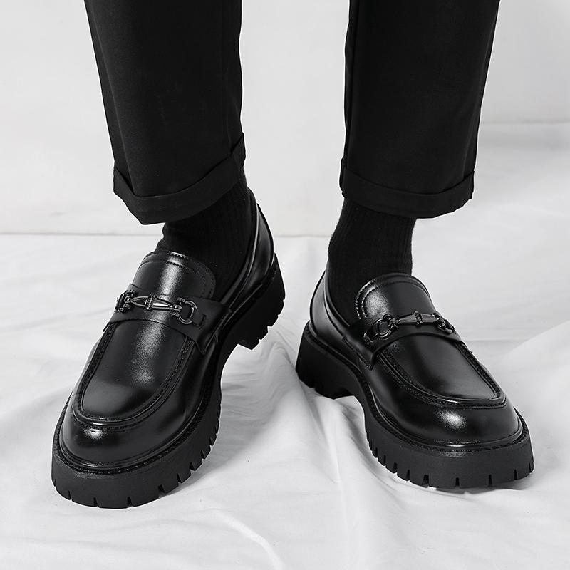 Thick Soled Black Men's Loafers New Designer Trend Styles Outdoor Fashion Party Daily Office Youth Hot Selling Shoes Plus Size