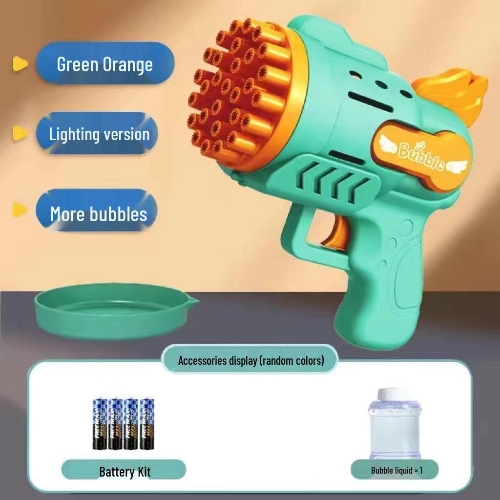 Luminous Electric Bubble Gun Toy - Porous Gatling Design, Ideal for Children's Play and Night Use