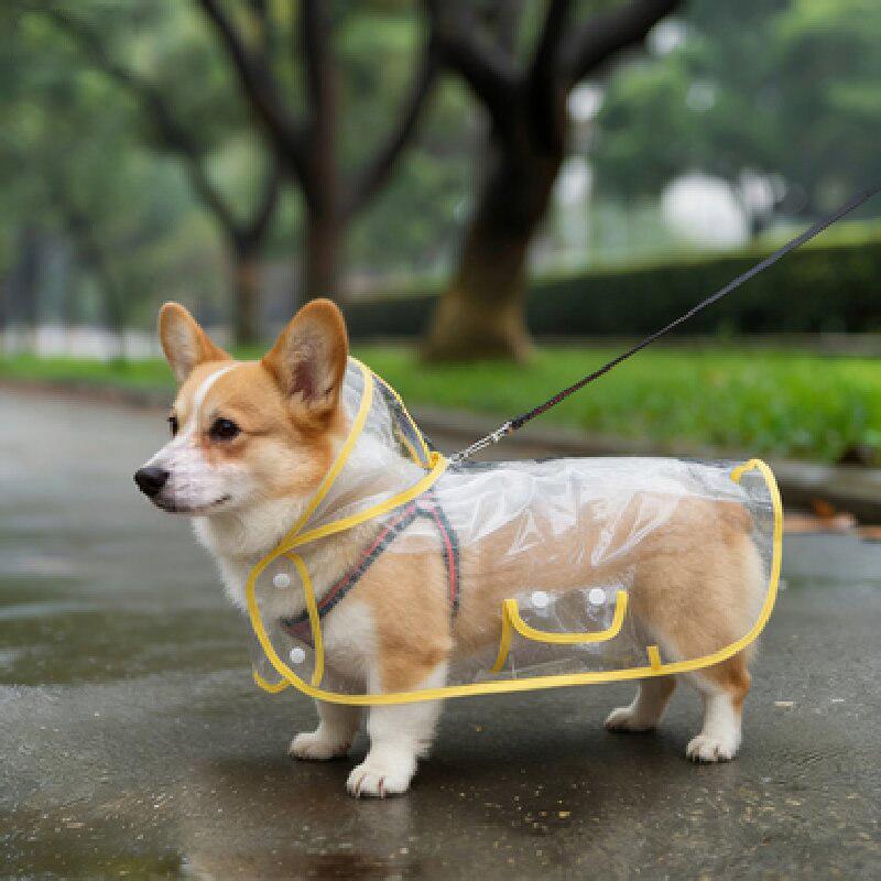 Dog Raincoat Cape Pet Raincoat Puppy Transparent Rain Cape Pet Clothes Dog Waterproof and Rainproof S жёлтый/прозрачный