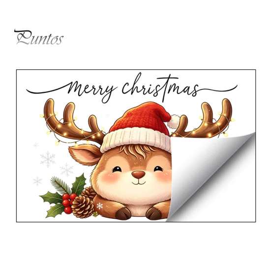 Removable Static Window Film Christmas Reindeer Stickers, PVC Waterproof Elk Cling for Holiday Gifts Friends Home Decoration, Cute Deer Wall