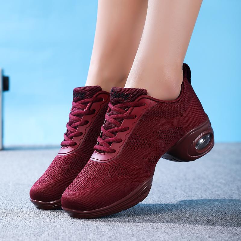 Scarpe da Ballo Moderne Donna con Ammortizzazione ad Aria Rete Traspirante Scarpe da Jazz con Lacci Sneakers Casual da Donna Ammortizzanti