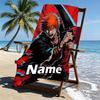 Custom Name Personalized BLEACH Print Beach Towel, for Trip Camping Beach Party Home Decor, Birthday Gift for Family & Friends