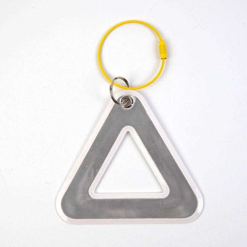 1PC Reflective Signs Triangle Signs Safety Warning For Bicycle Hanging Tag W Elastic Cord Bike Night Visible Riding Safety
