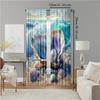 2 pcs   versatile polyester transparent curtains for home decoration Beach Shells for use in bedrooms and living rooms