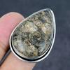 Natural Turritella Fossil Gemstone 925 Sterling Silver Jewelry Ring Size 8 n3L90