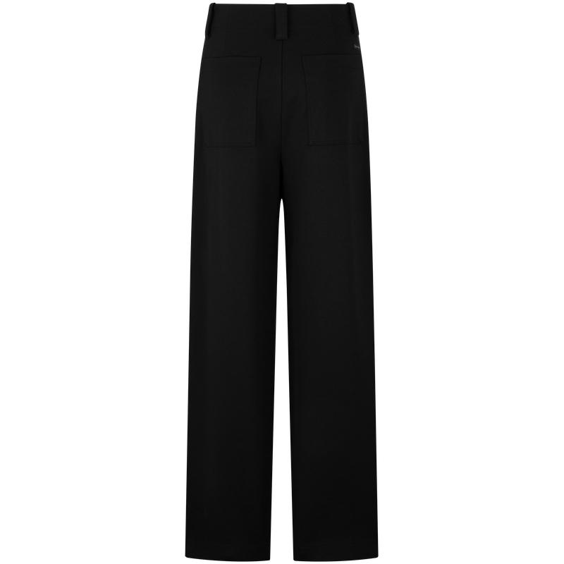 Calvin Klein Minimalist Three-Dimensional Solid Color Fitted Straight Casual Pants Women Bottoms Space-Black J225582