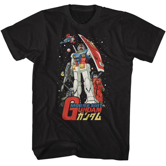 Gundam Japanese Military Anime Merch Mobile Suit Show Poster Men T Shirt