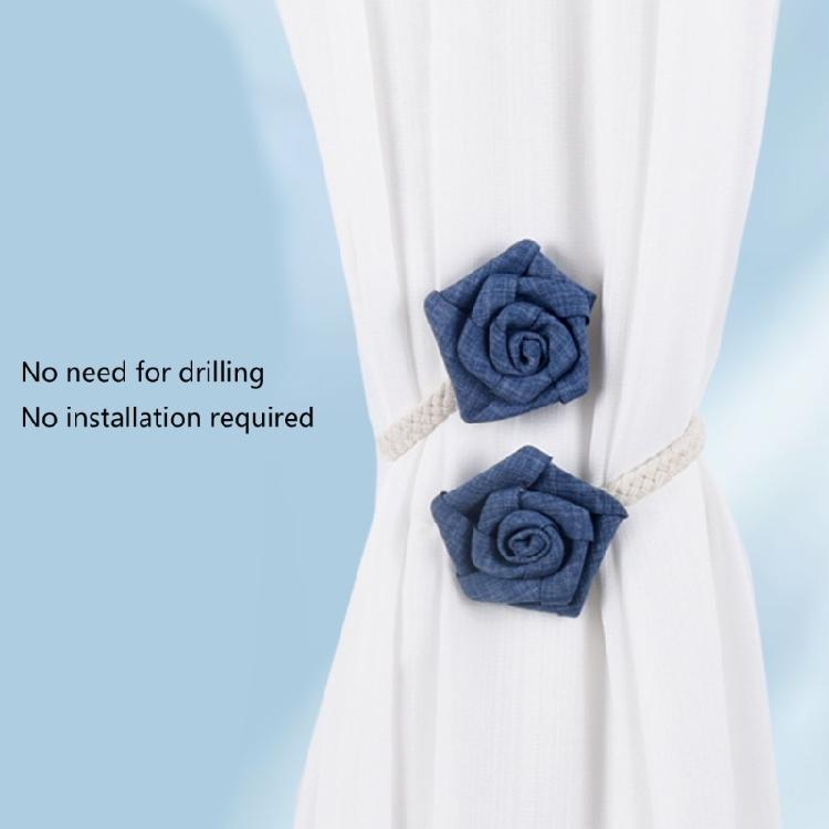 Flexible Fabric Curtain Clip Floral Twist Design Holdbacks for Drapes Home Decors Perfect for Office,Pack of 2