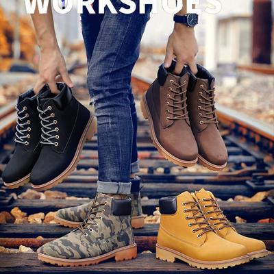Winterstiefel Herren High-Top Lederstiefel Herren Dicke Schneestiefel Kurze Stiefel Herren